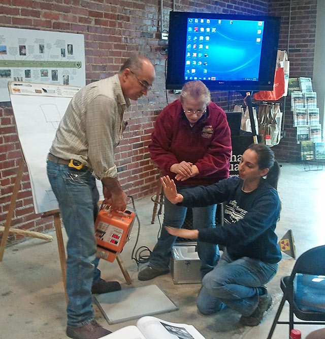 Dr. Scott, Deb, & Caregiver Kelly demonstrate Frieda's limited mobility