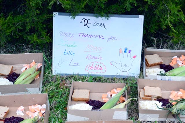 boxes of Thanksgiving treats